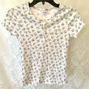 Girls Floral Top by Art Class, SZ(XL) base color is White.